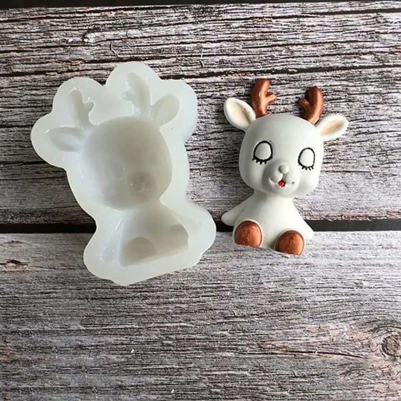 3D медведя оленя Свинья силиконовые формы DIY силиконовая форма шоколадная для