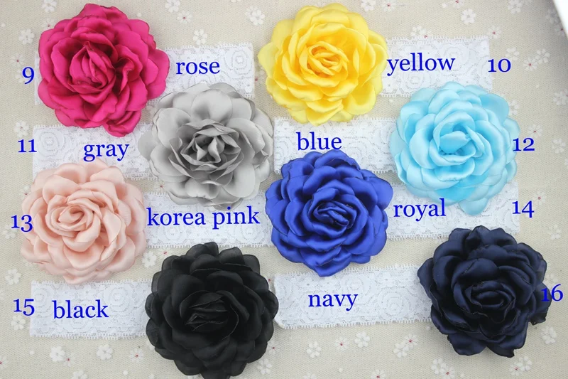 Retail 1pcs newborn burned peony chiffon flower lace headband dancing flowers for girl head band min order $3 | Детская одежда и
