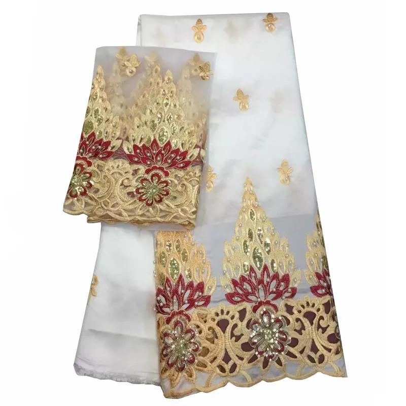 Оптовая продажа 5 ярдов Африканский Джордж кружевная ткань 2016 высокое качество