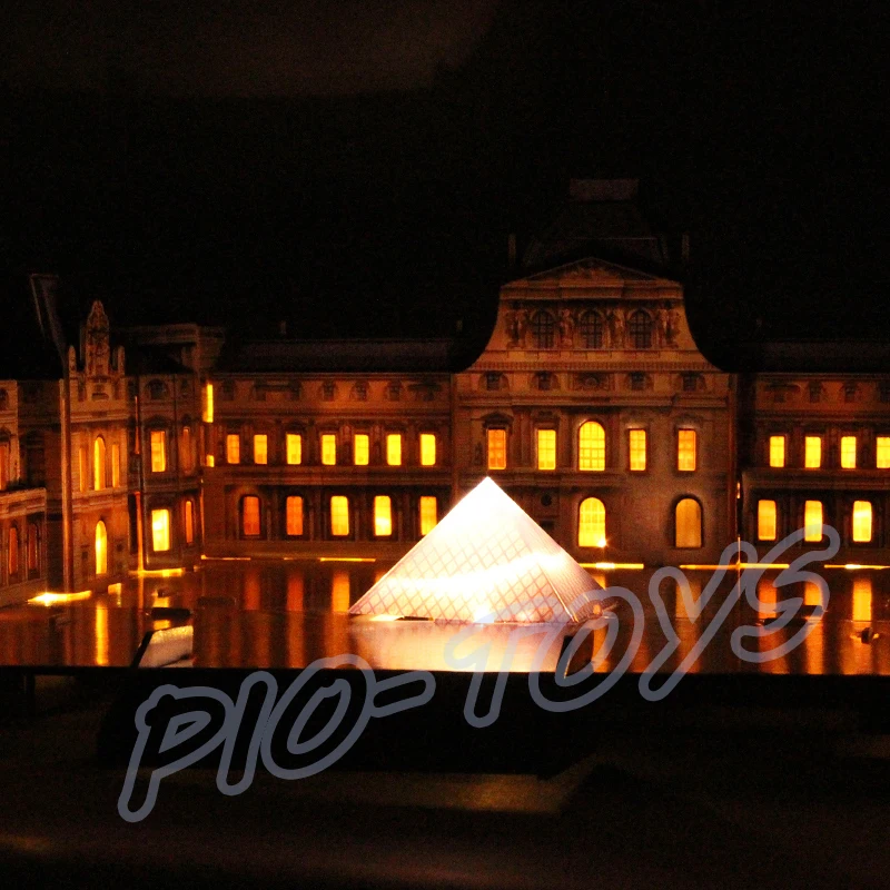 Новогодний подарок модель 3D Пазла Лувр строительные игрушки сделай сам