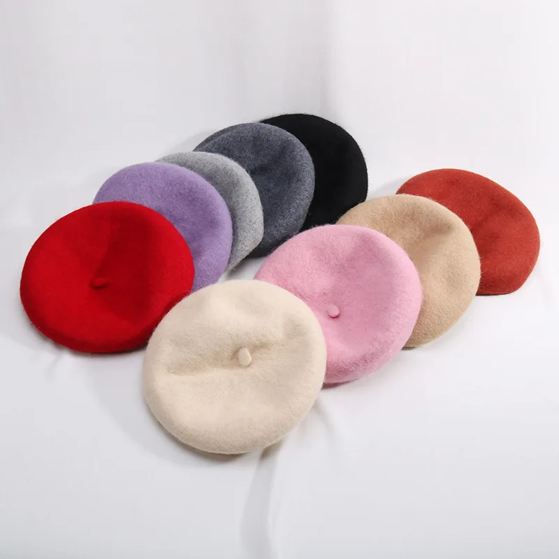 2018 женский шерстяной берет зимние шапки для женщин плоская кепка вязаные