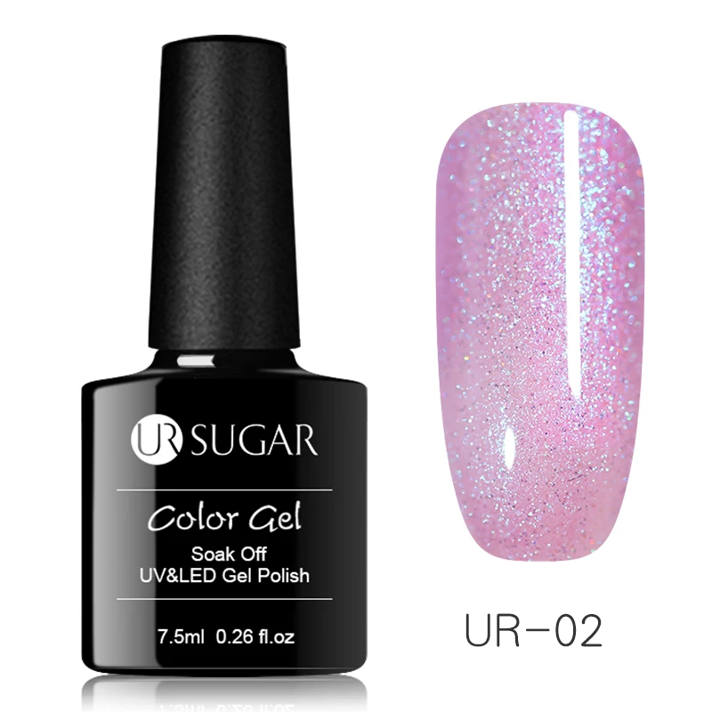 UR-02 Ur Sugar жемчужная оболочка Гель-лак для ногтей Блестящий голографический блестящий гель замачиваемый УФ-Гель-лак 7,5 мл Гель-лак для маникюра - Цвет: UR-02
