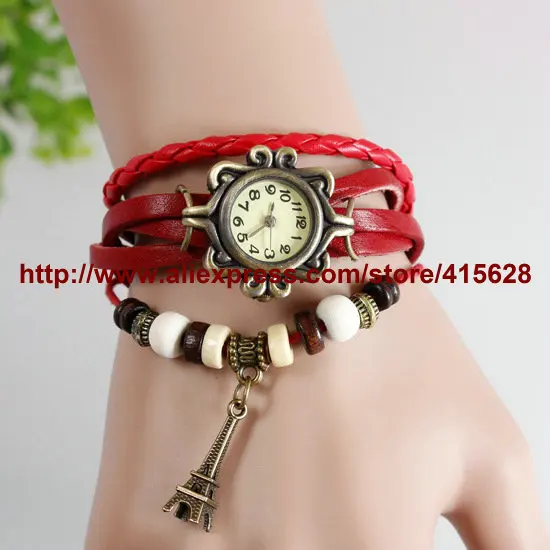 Женские винтажные наручные часы с подвеской в виде Эйфелевой башни бабочки