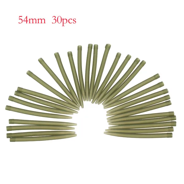 Green 54mm 30 pcs 50 шт./лот 54 мм анти запутывание резиновых рукавов соединяется с рыболовный крючок для карпа грубая мягкий резиновый материал рыболовный аксессуар - Цвет: Green 54mm 30 pcs