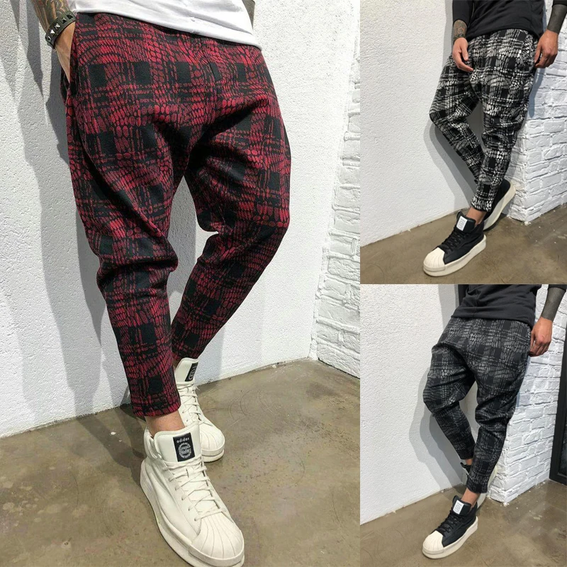 Для Мужчин's twill jogger 2018 полосатый город прямые брюки тонкие облегающие штаны