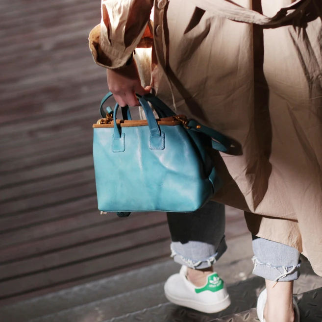 AETOO сумка через плечо Подростковая Ретро простая маленькая женская из воловьей