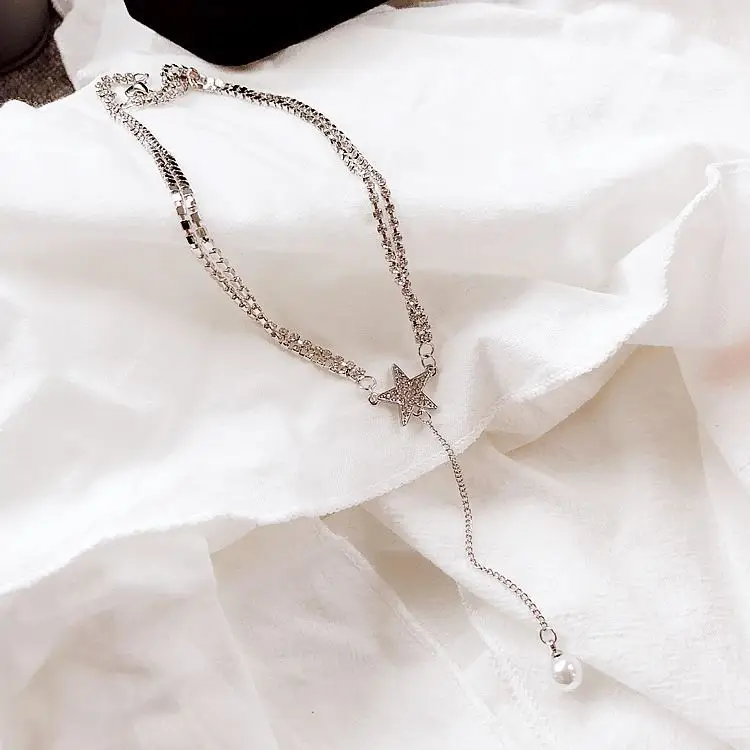 2019 г. Лидер продаж Кристалл Rhinestone колье звезда ключицы цепи Цепочки и ожерелья