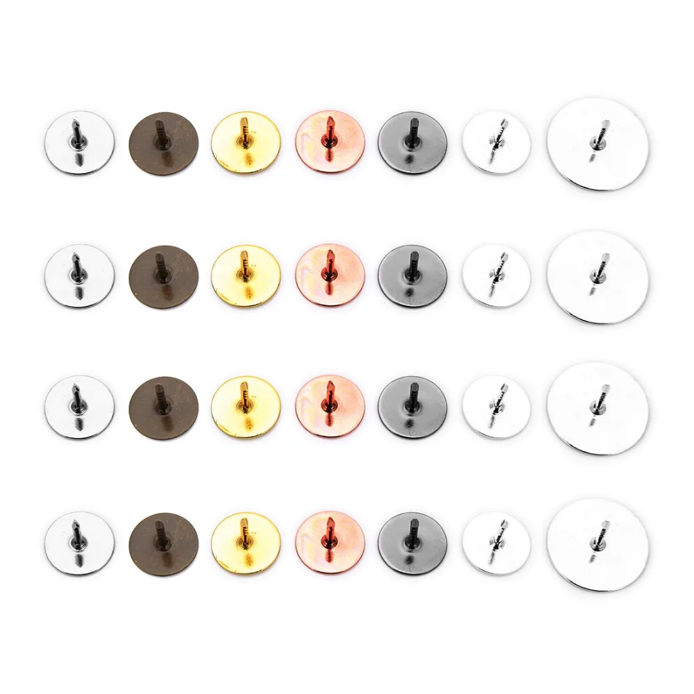 XINYAO 50 шт. металлические Медные Пустые серьги гвоздики основа плоский кабошон