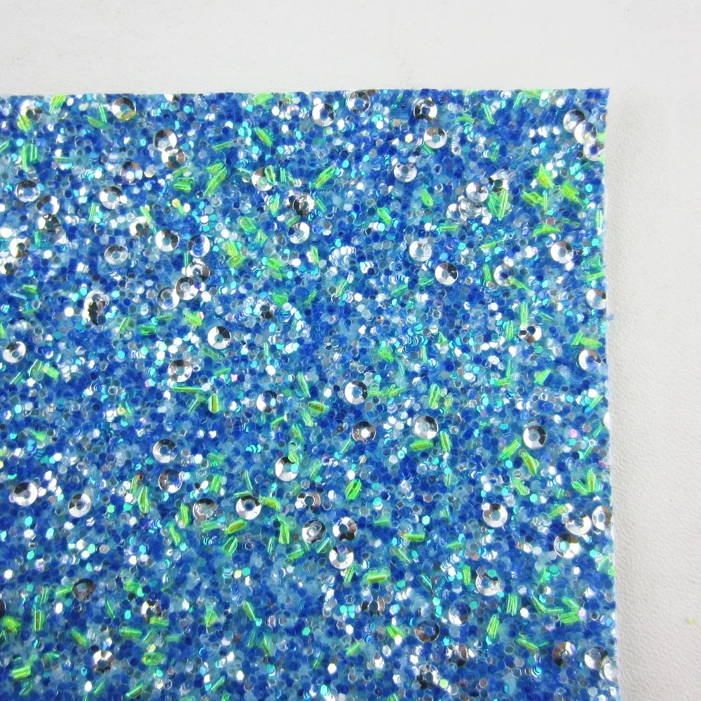 Синий кожаный лист с блестками 8 &quotx 11&quot(21 см x 29 см) искусственный блеск холщовая
