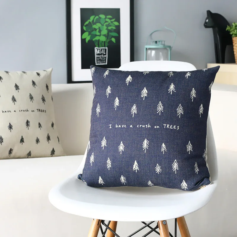 Скандинавская креативная подушка для дерева черно-белая Подушка с изображением