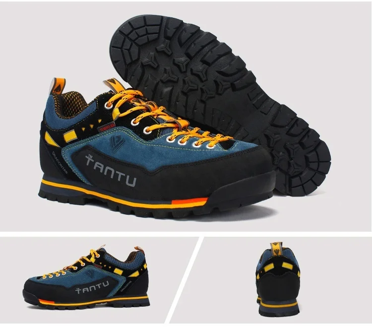 Men's Outdoor Hiking Trekking Shoes Breathable Leather Shoes Sports Sneakers Large Size 39-46 Camping Climbing Ankle Boots