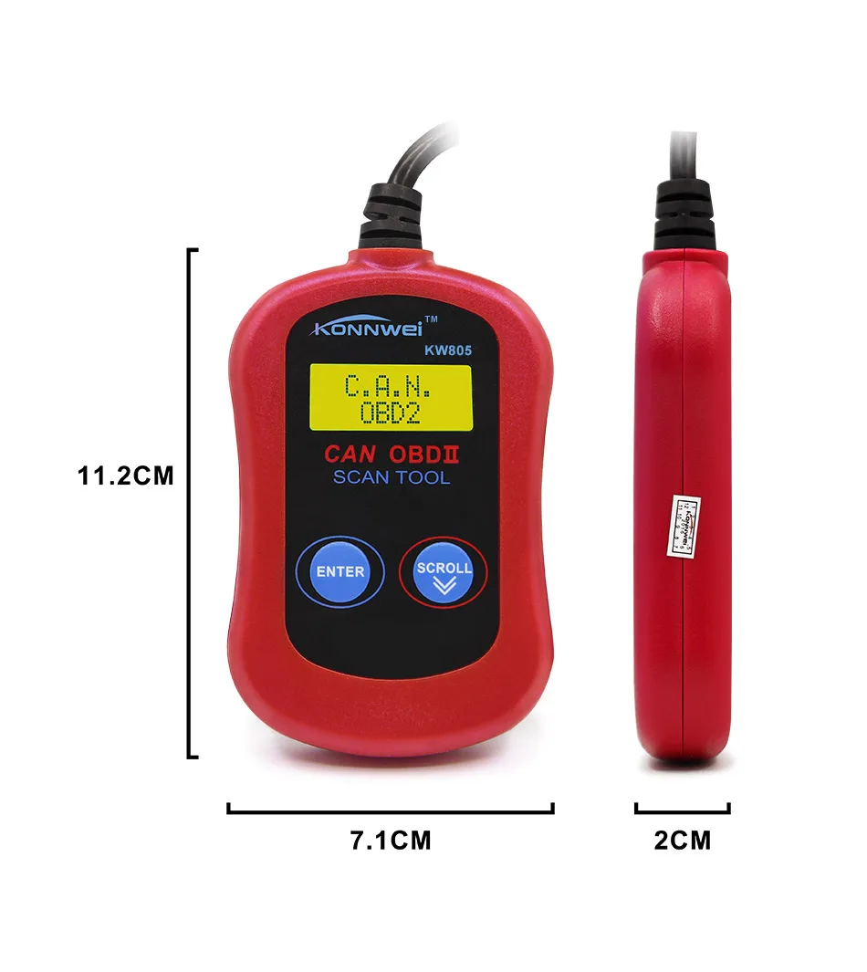 Новое поступление KONNWEI KW805 автомобиль код читателя Шина CAN OBD2 OBDII автомобиля