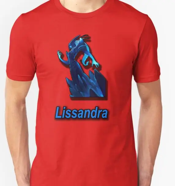 Высокое Качество 2016 новый стиль Lissandra герой cartoonT Рубашки Мужчин С Коротким