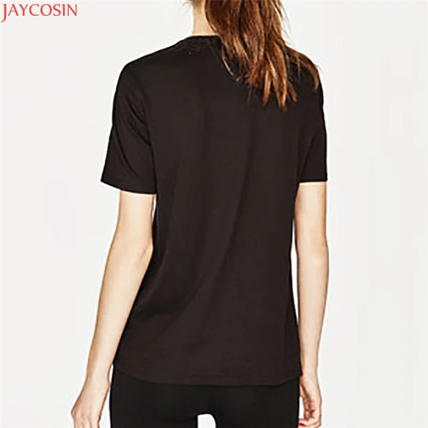 JAYCOSIN Women Flower Embroidery Shirt Short Sleeve Tees Ladies Casual | Женская одежда