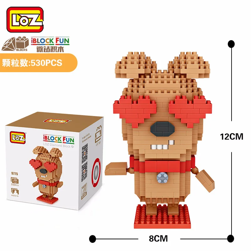 LOZ Diamant Blocs Amour Chien de Bande Dessinee Animaux IBlock Fun Anime Figure En Plastique Assemblee Jouets pour Enfants | Игрушки и