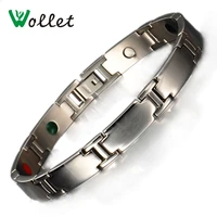 wollet jewelry stainless steel magnetic bracelet bangle for women healing energy healing germanium tourmaline negative ion