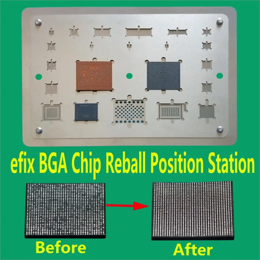 Efix BGA чип Reball Stencil A8 A9 A10 паяльная станция паяльник сварочный флюс фиксация iPhone 6 6s 7