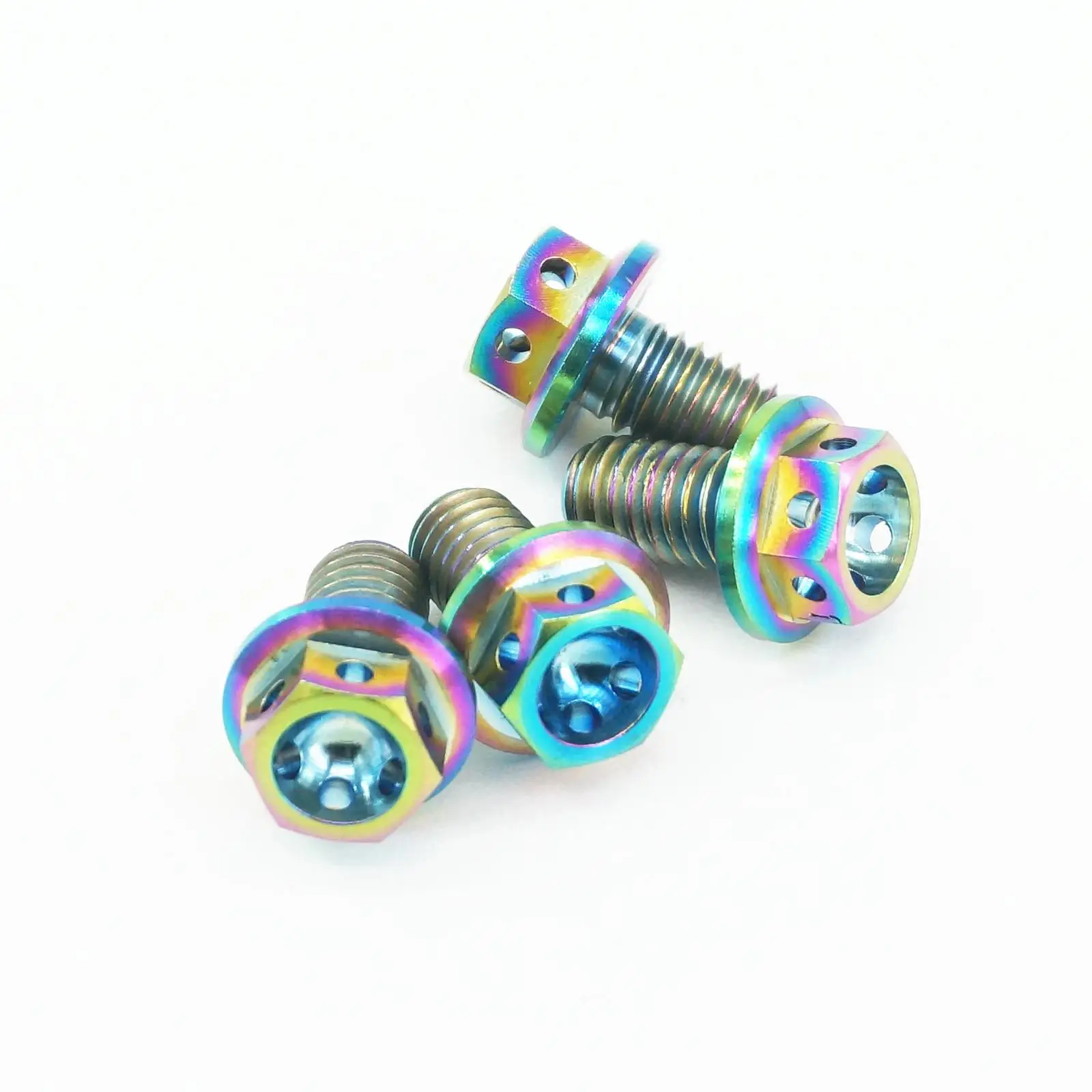 Лот 4 m6x1x10 мм Rainbow GR5 титановые фланцевые винты для мотоцикла болты с шестигранной