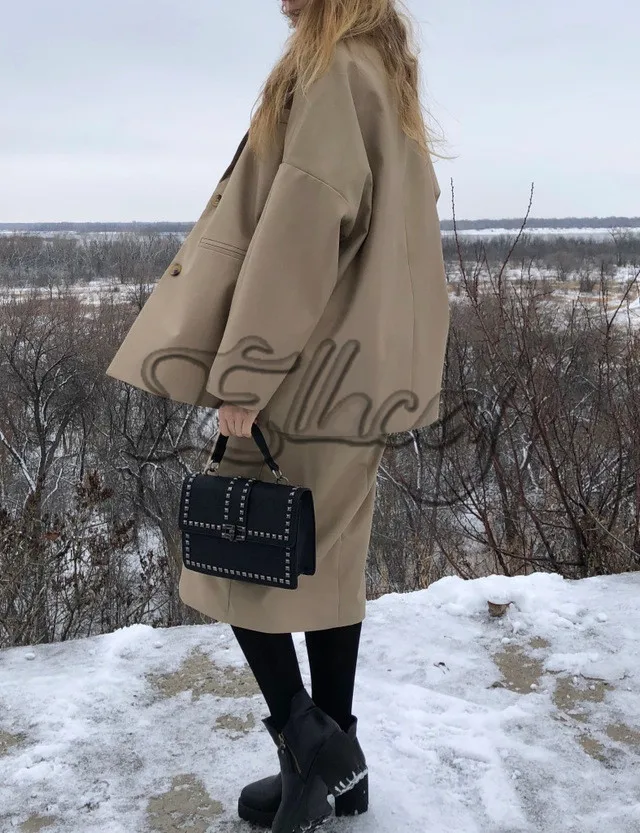 Ellacey, Весенняя мода, женские костюмы с юбкой, офисные, деловые, повседневные, ретро-костюмы, женский Блейзер, раздельная юбка, комплект из 2 предметов