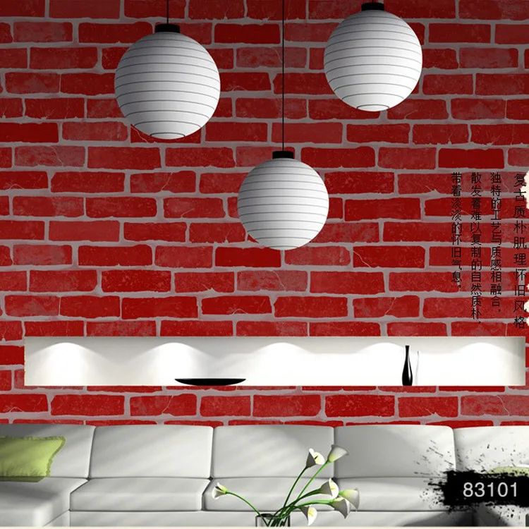 Современные горячие продажи кирпичные текстурированные обои винтажные