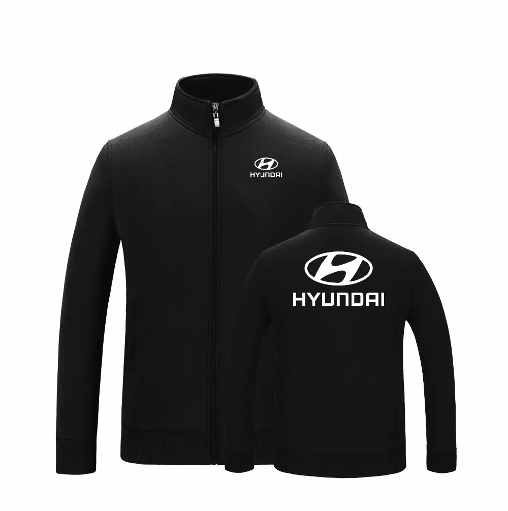 Толстовка для мужчин и женщин свитшот на молнии однотонная Hyundai Осень-зима |