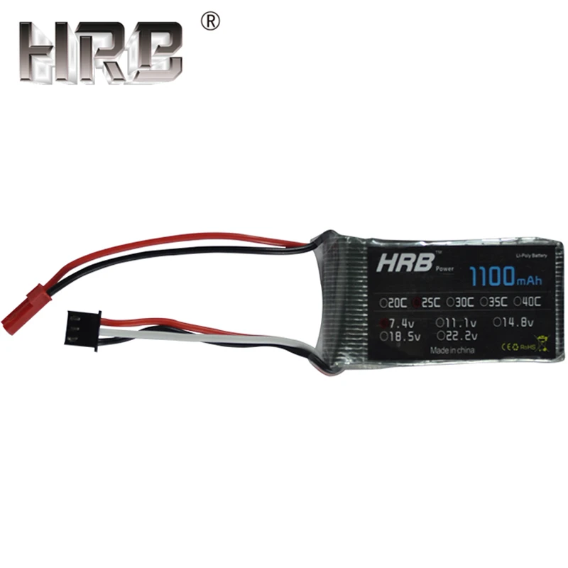Аккумулятор hrb lipo 1100mAh 2S 3S 4S 7,4 V 11,1 V 14,8 V 25C T Deans XT60 EC5 JST вилка для радиоуправляемого вертолета квадрокоптера дрона