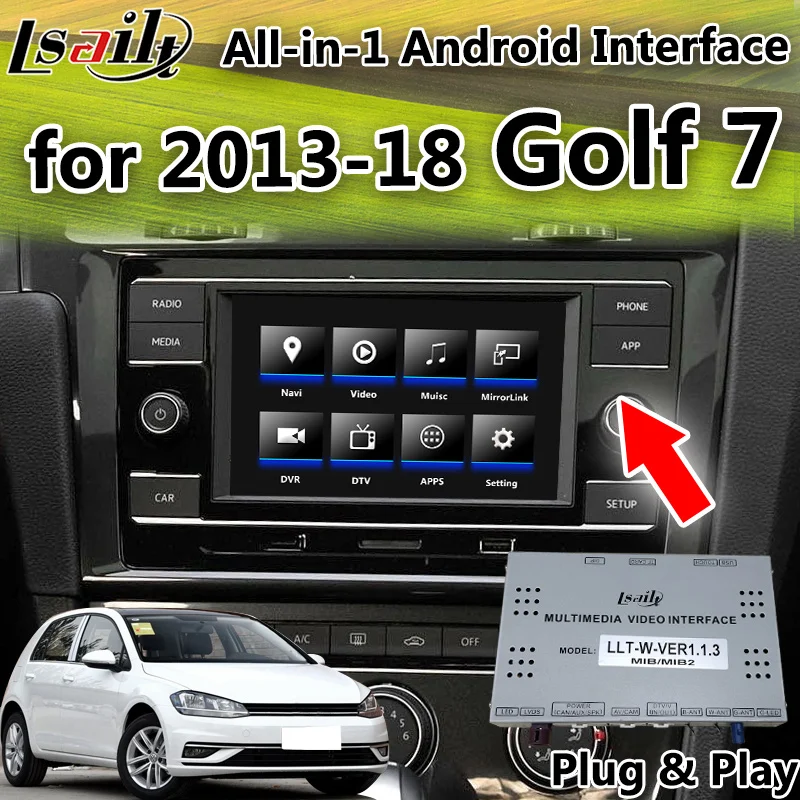 Android 7,1 gps навигационная коробка для Volkswagen golf7- с LVDS видео интерфейс Поддержка carplay, android Авто по Lsailt