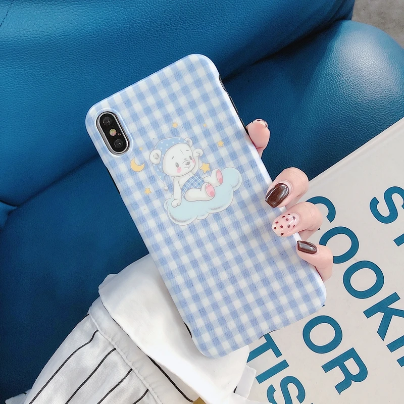 Samtsui IMD матовый чехол для iPhone XMAX XR X XS Мягкий ТПУ медведь задняя крышка 6 6s 7 8 Plus