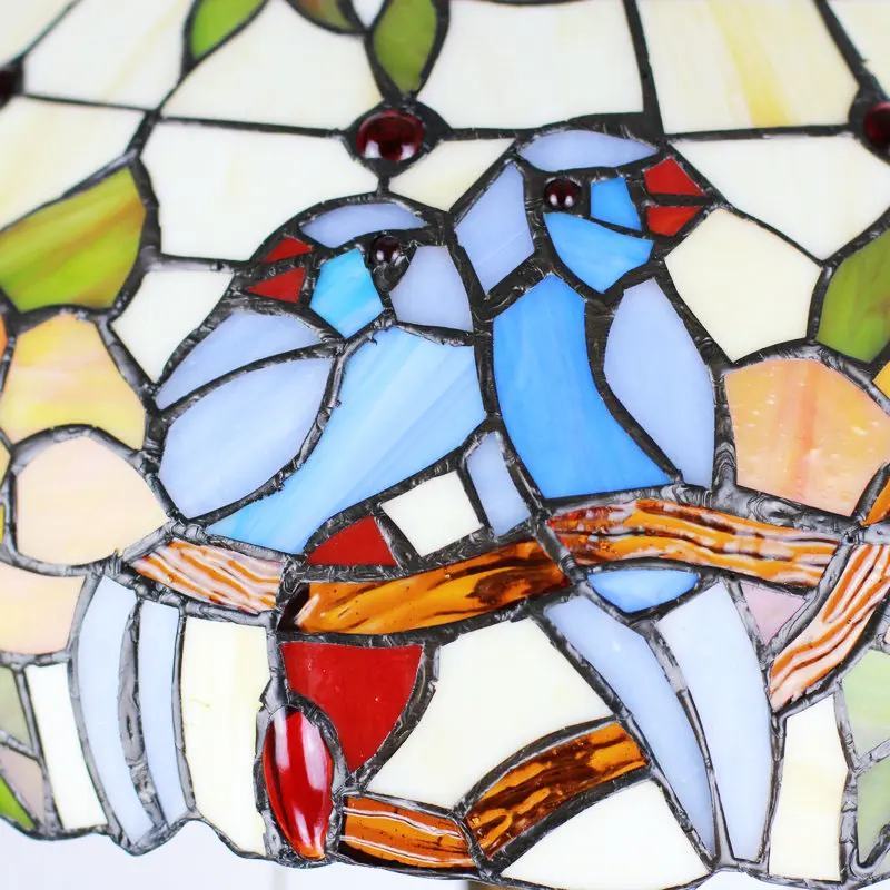 16 дюймов напольная лампа Тиффани в европейском стиле ретро Цветная птица для