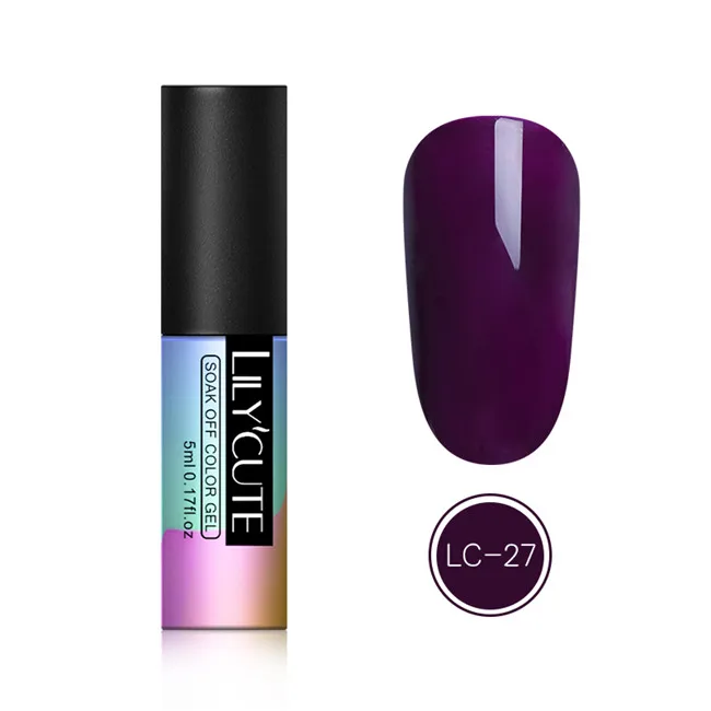LC-27 LILYCUTE 5 мл цветной УФ-гель голографический Блеск Блестки Полупостоянный впитывающий Гель-лак для нейл-арта лак маникюрный дизайн - Цвет: LC-27