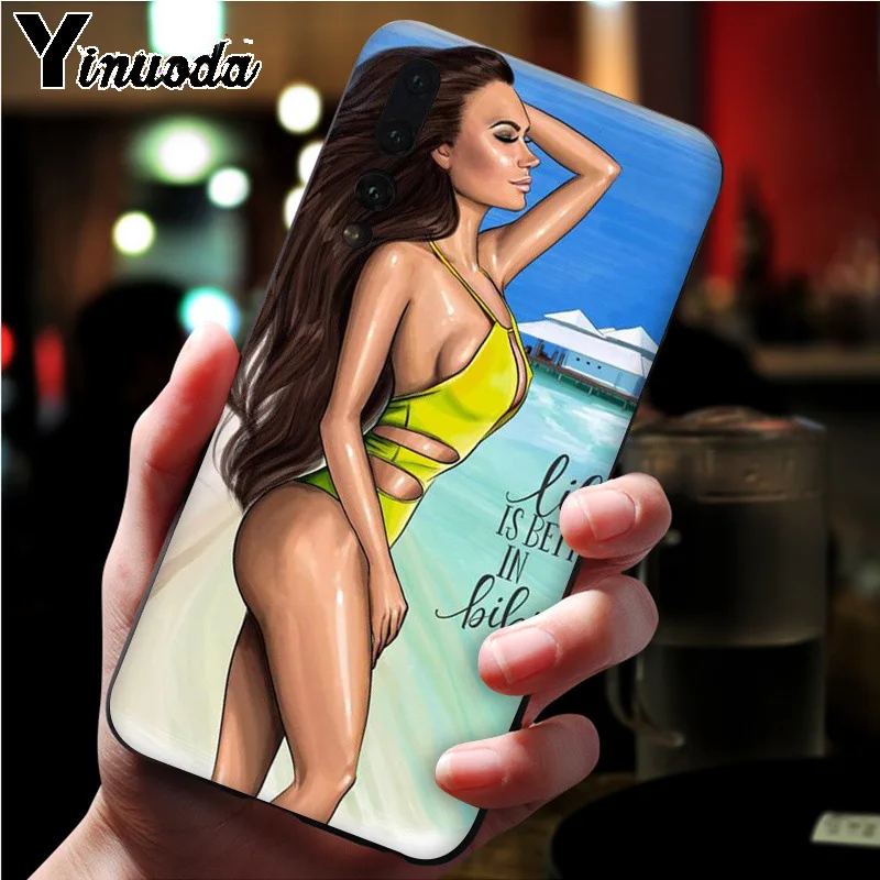 Yinuoda летний мягкий чехол из ТПУ для принцессы девочек пляжа Huawei P10 plus 20 pro P20 lite mate9 10