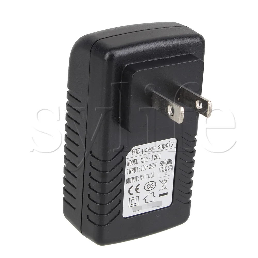 PoE инжектор Ethernet адаптер питания 12 В 1 А источник для входа данных/отключения