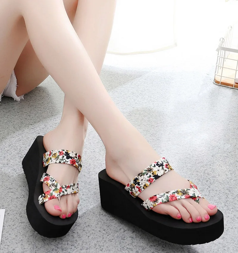 Женские шлепанцы на высоком каблуке сандалии и Мягкие Шлепанцы с толстой
