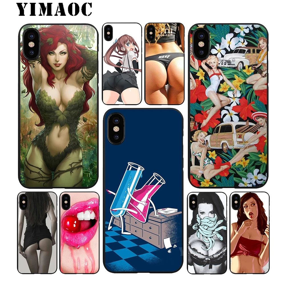 YIMAOC Горячая сексуальная девушка мягкий TPU черный силиконовый чехол для iPhone X или 10