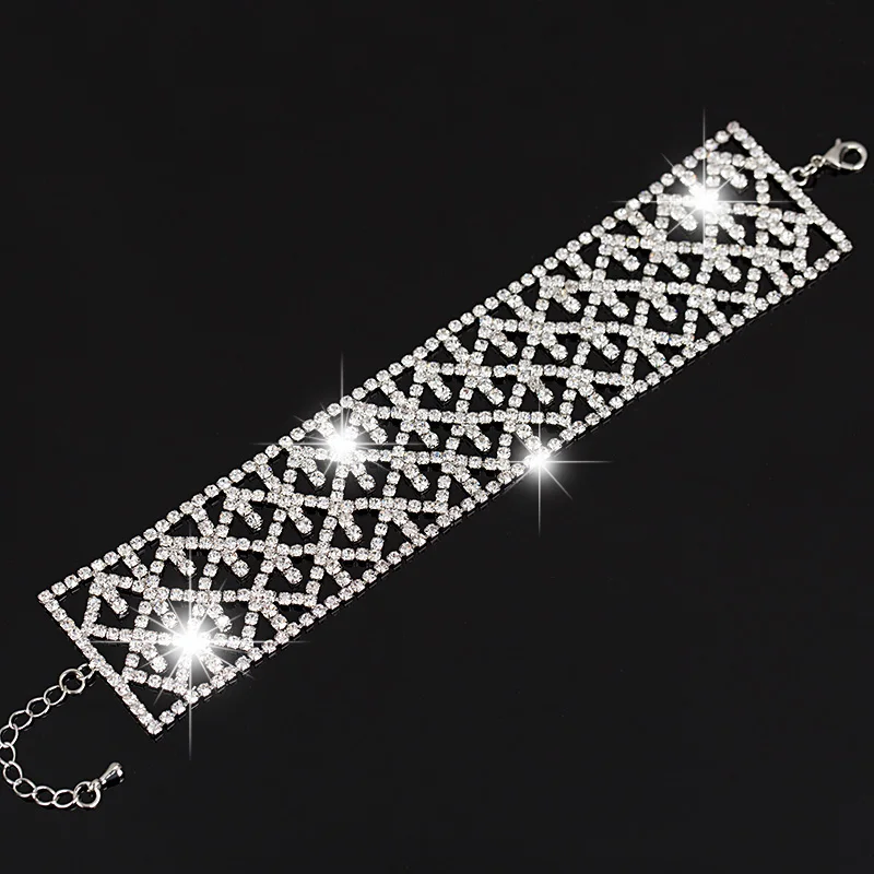 2017 свадебные браслеты и с серебряным покрытием горный хрусталь цепь роскошный