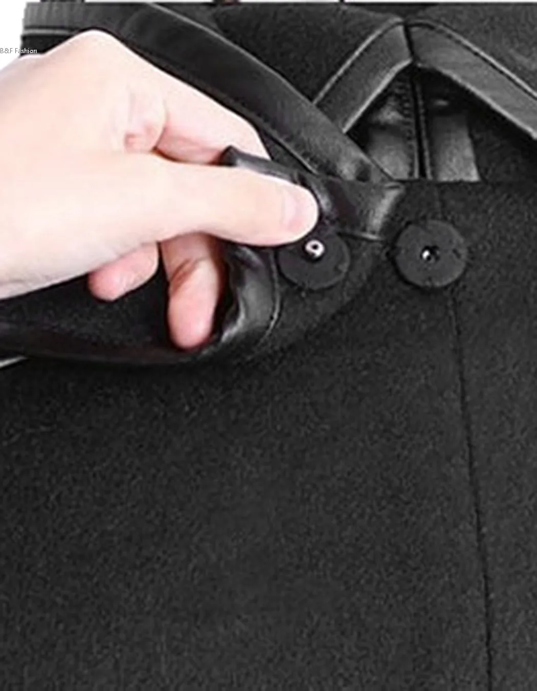 Розничная продажа Женское шерстяное пальто зимнее модное женское черное толстое