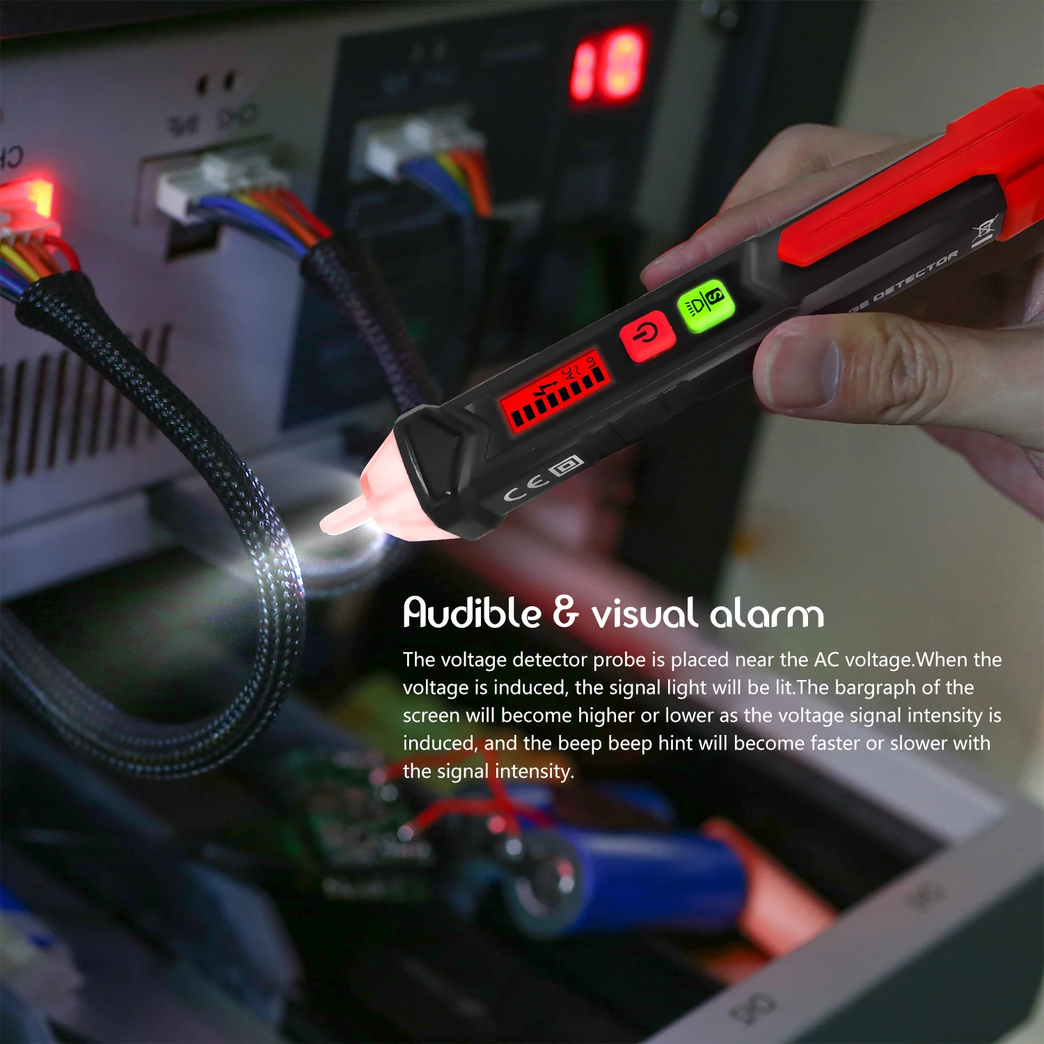 Voltage Tester Non-Contact with LED Flashlight+ GFCI Outlet Tester Power Socket Tester(Voltage Teser+ Outlet Tester