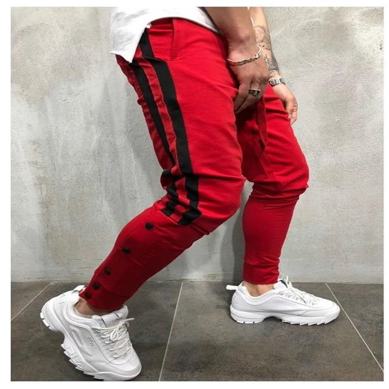 Для мужчин повседневное тренажерный зал Slim Sports Fit мотобрюки спортивный костюм низ узкие джоггеры пот Drwastring спортивные штаны