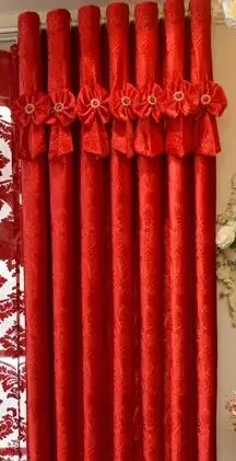 Curtain Европейские украшения для дома, большие красные жаккардовые затемненные занавески для свадьбы, гостиной, спальни, оконные шторы - Цвет: Curtain