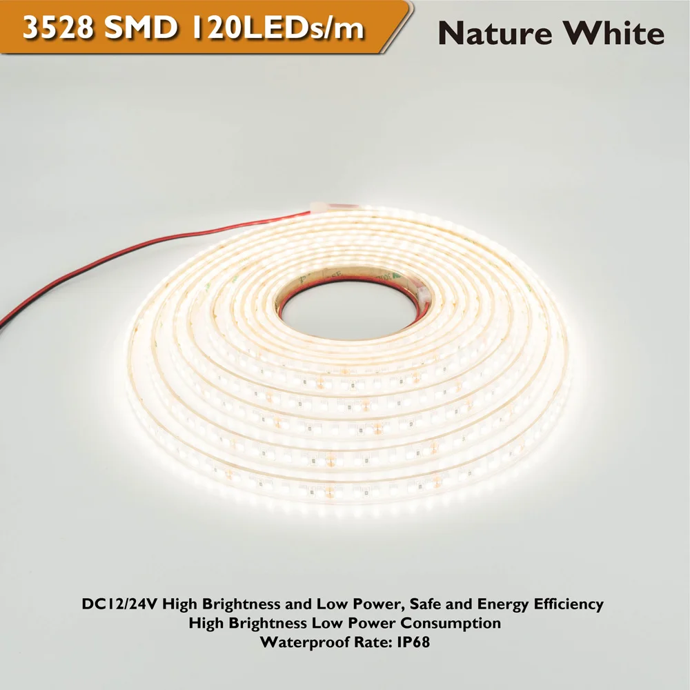 3528 CRI80 120 светодиодный s/m IP67 DC12V/24 V 600 светодиодный s/катушка, 5 метров/катушка, силиконовый наружный водонепроницаемый светодиодный гибкий уголок для карнизов