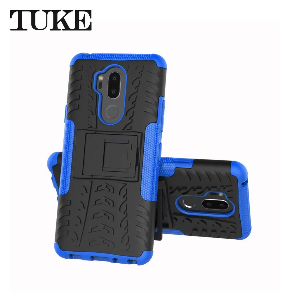Hybrid Rugged Case For LG G7 With Metal Kickstand &amp Card Holder Slot Dual Layer Soft Rubber Hard PC Back Cover G 7 |