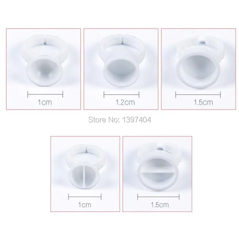 100pcs Plastic Tattoo Ink Ring for Eyebrow Permanent Makeup All Sizes white Holders accessory tattoo supply | Красота и здоровье