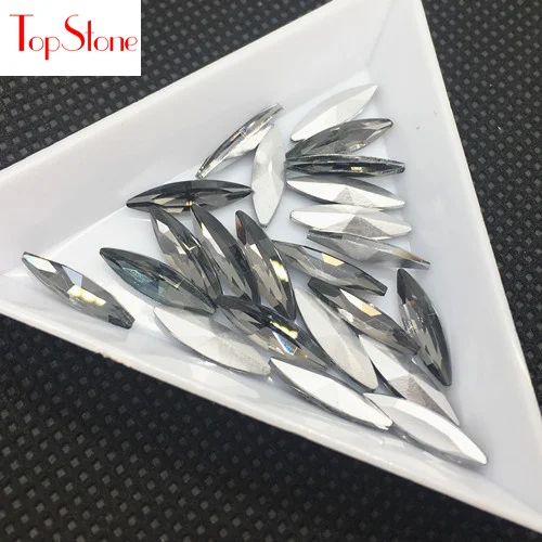 Clear Grey TopStone 200 шт./пакет 4x15mm Наветт с украшением в виде кристаллов на камне остроконечные Стекло с украшением в виде кристаллов маркиза для выбора ювелирные изделия с блестками для изготовления - Цвет: Clear Grey