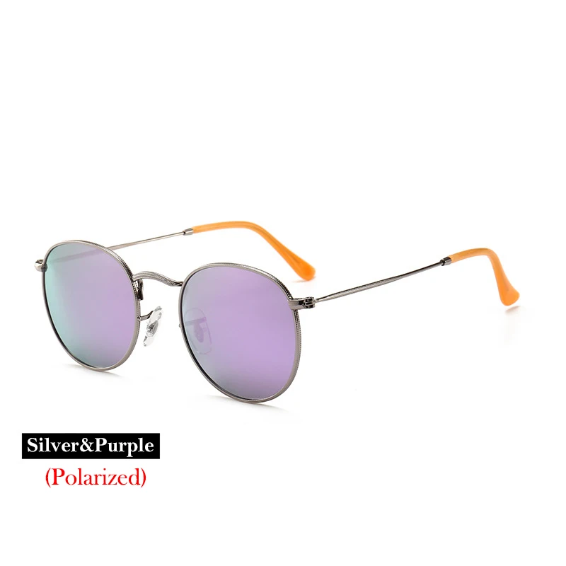 Silver Purple LeonLion Polarizd Солнцезащитные очки женские/мужские брендовые дизайнерские круглые очки женские зеркальные солнцезащитные очки для вождения Oculos De Sol Gafas - Цвет линз: Silver Purple