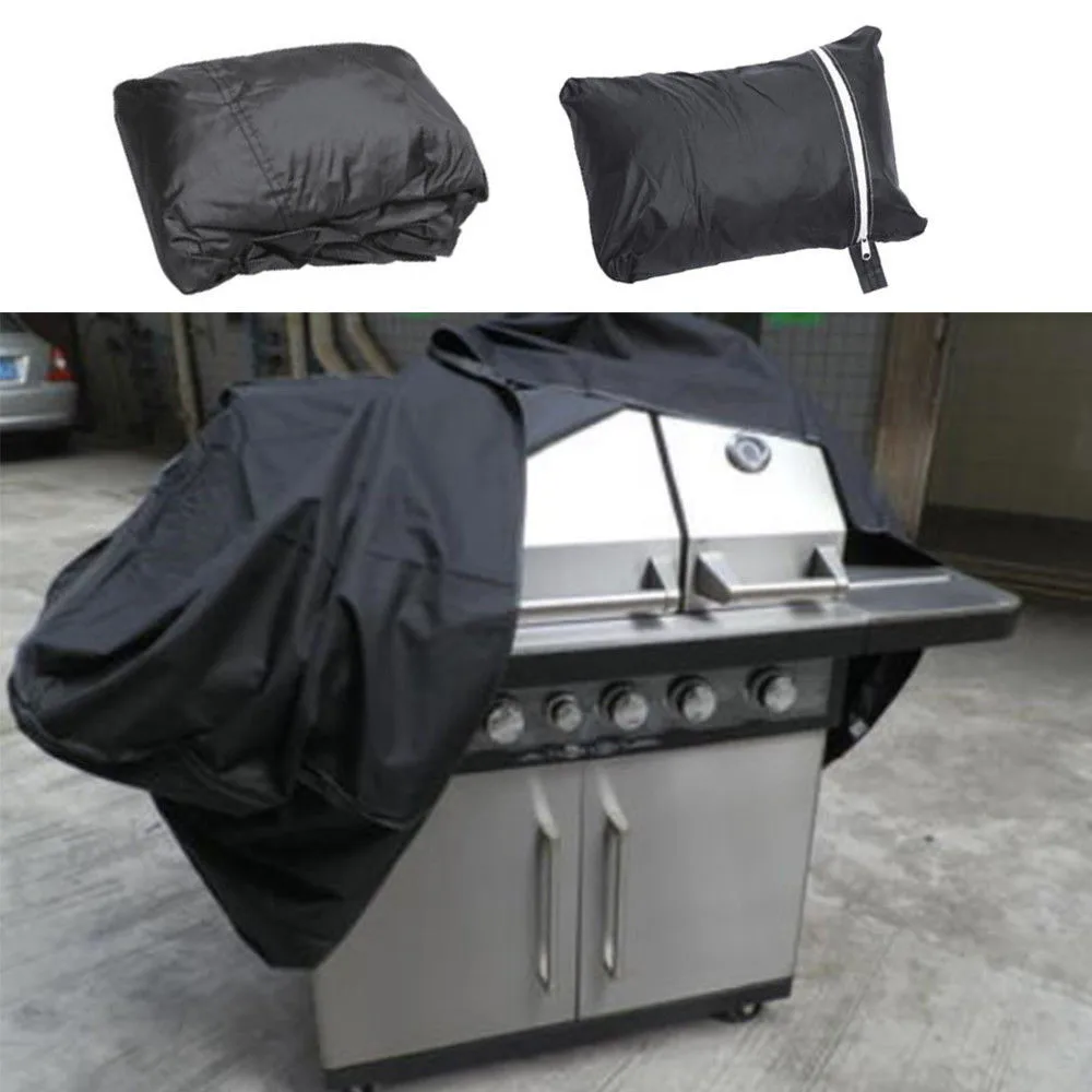 A Large BBQ Cover Heavy Duty Waterproof Rain Snow Barbeque Grill Protector 61*117*170cm Black Dustproof Sun Block #5S07 | Спорт и