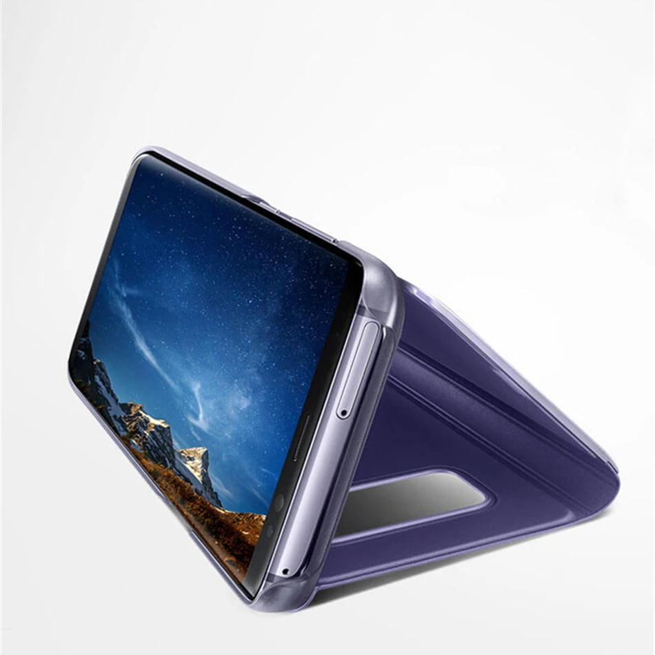 чехол на самсунг Для Samsung Galaxy S6 S7 Edge S8 S8Plus Plus A3 A5 A7 J3 J5 J7 2017 Роскошные Clear View зеркало
