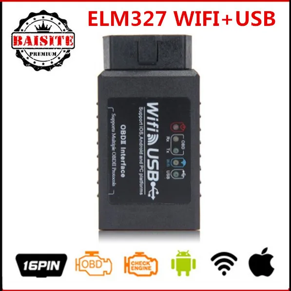 Новинка 2017 диагностический адаптер ELM327 Wi-Fi USB Автомобильный сканер беспроводной