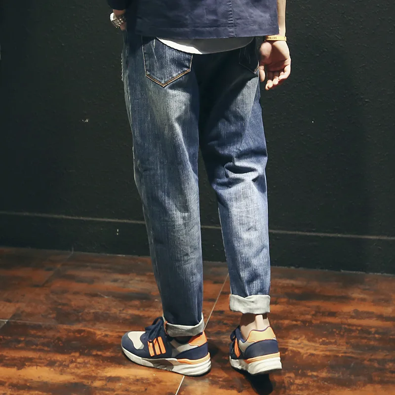 Брендовые модные джинсы для мужчин 2017 Весна Осень Новые мужские облегающие на