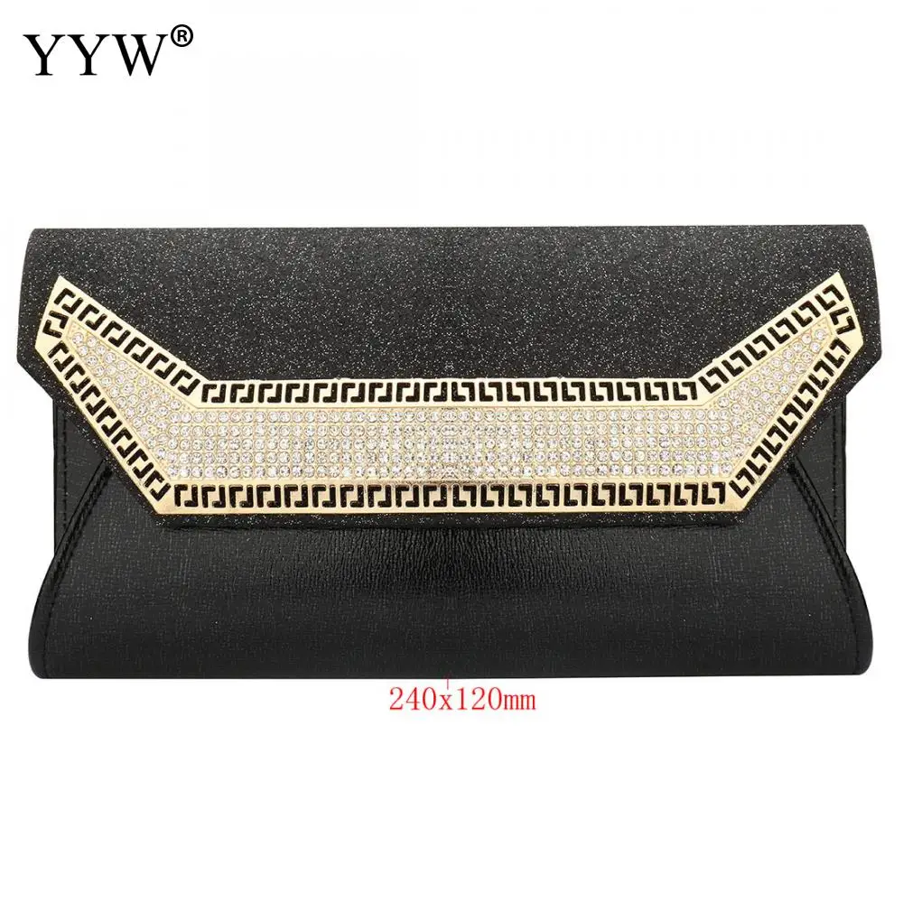 YYW черные конверты клатчи Кристальные стразы сумка женский клатч женская