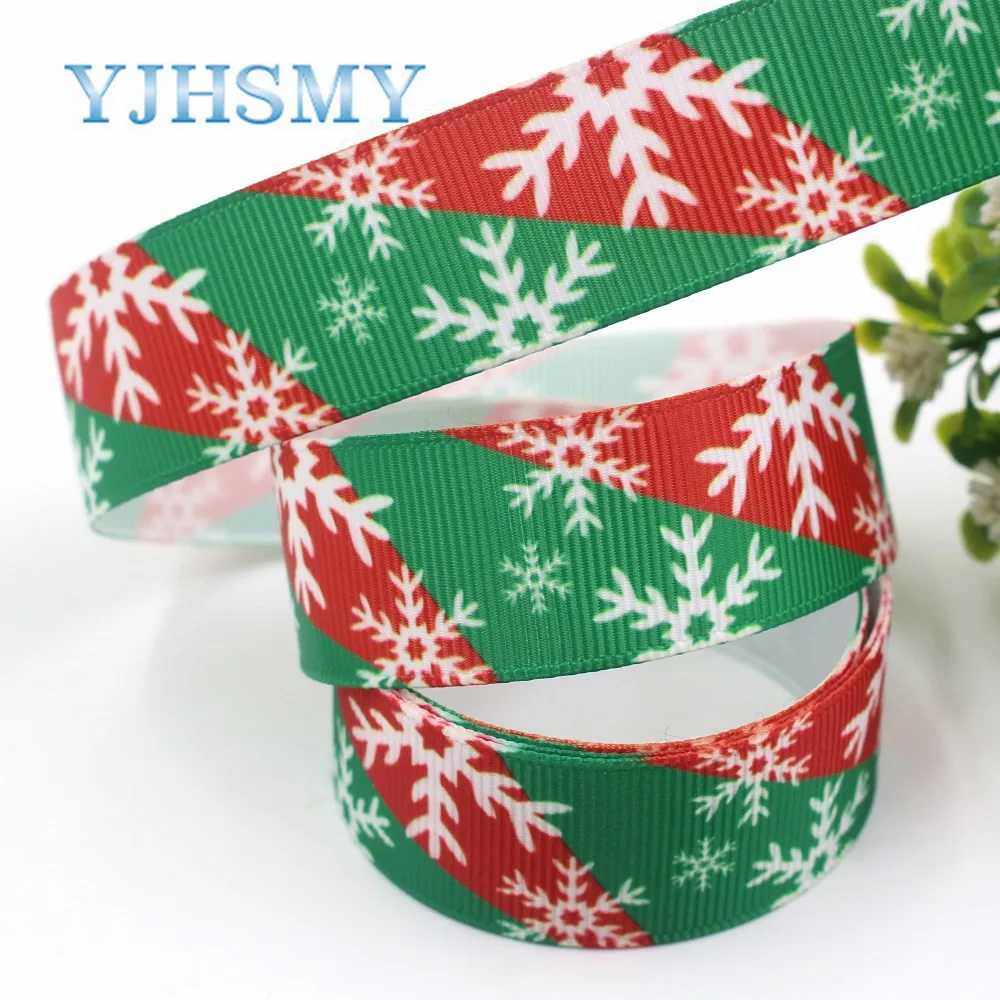 YJHSMY I-19713-7 22 мм 10 ярдов Рождественская серия мультфильм grosgrain ленты лук колпачок